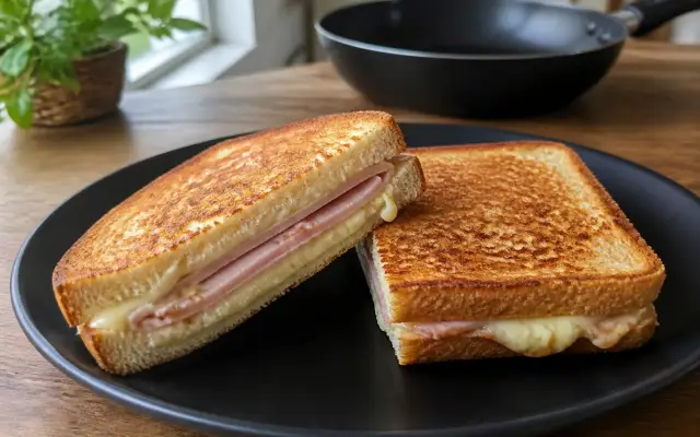 Croque-monsieur à la poêle : croustillant sans four