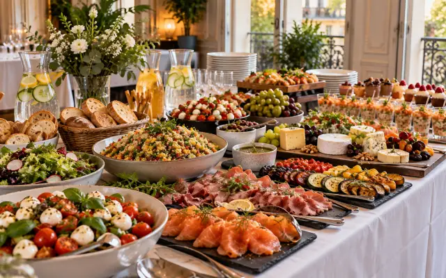 Buffet froid pour 30 personnes : quantités par plat