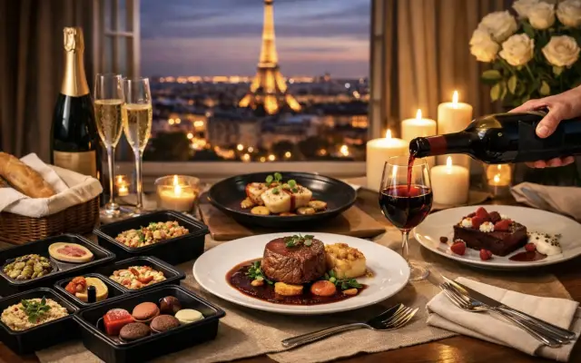 Repas gastronomique livré à domicile à Paris