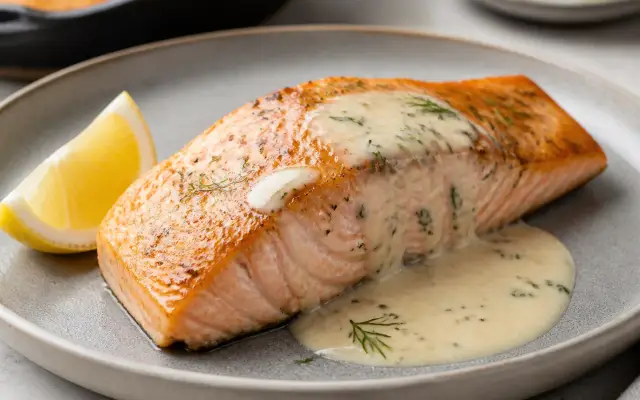 Saumon à la poêle, sauce citron-crème express