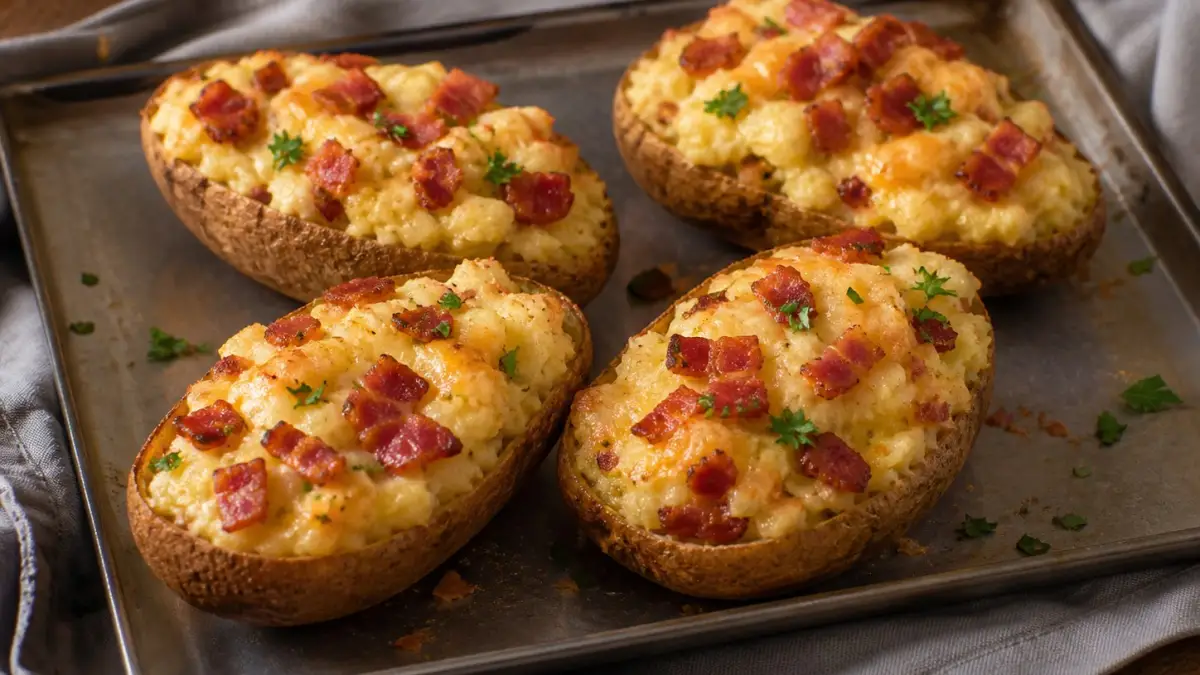 Pommes de terre farcies au fromage et aux lardons - article FoodyParis