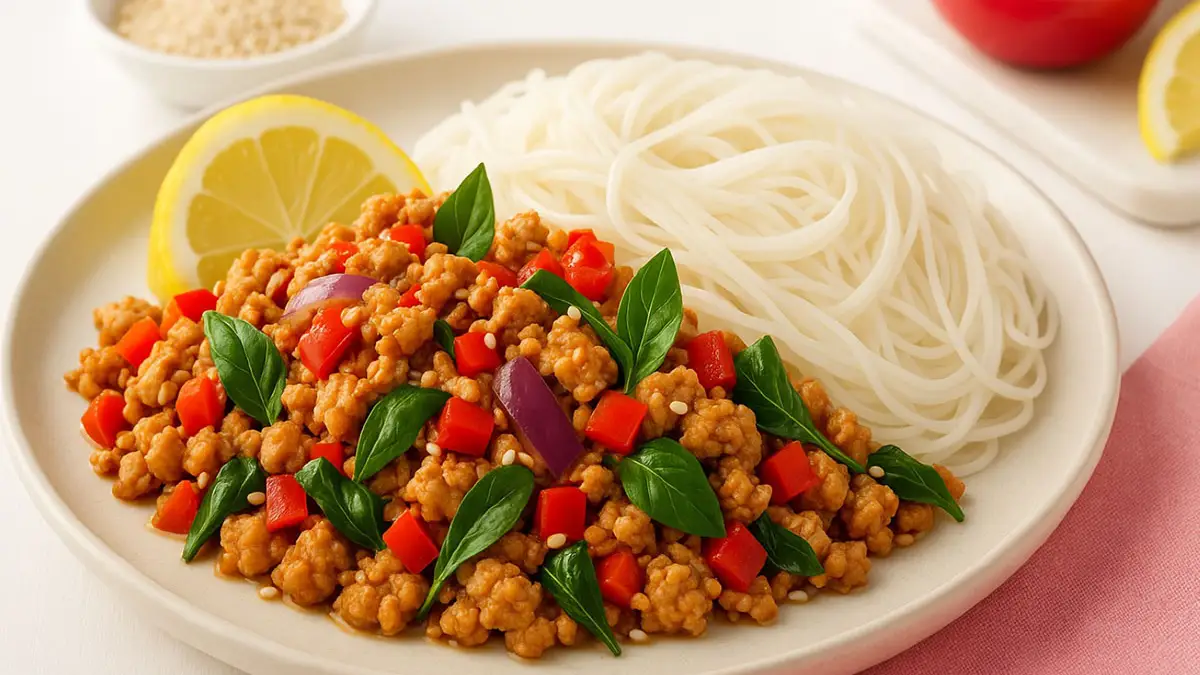 Poulet haché au basilic : une recette rapide, parfumée et pleine de goût - article FoodyParis