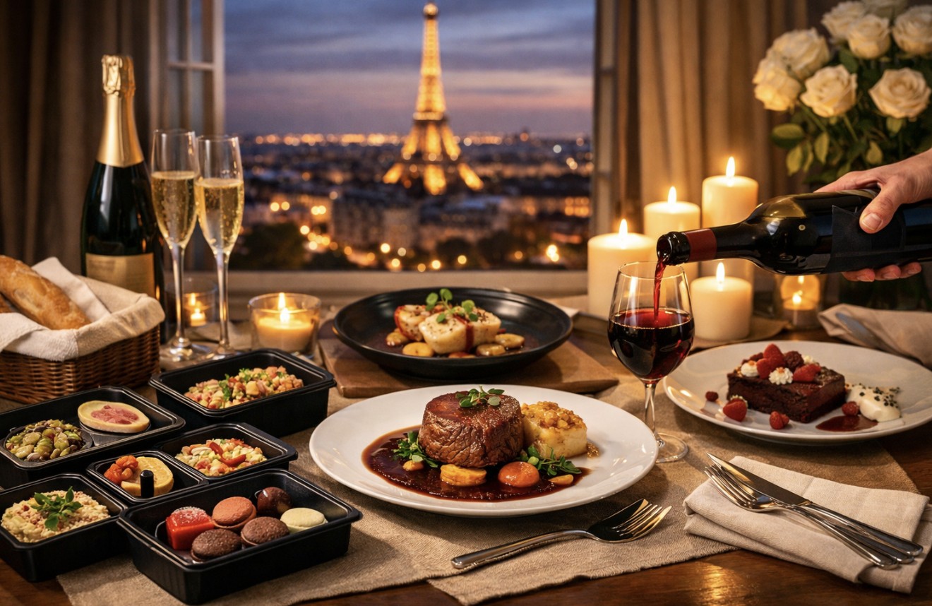 Repas gastronomique livré à domicile à Paris